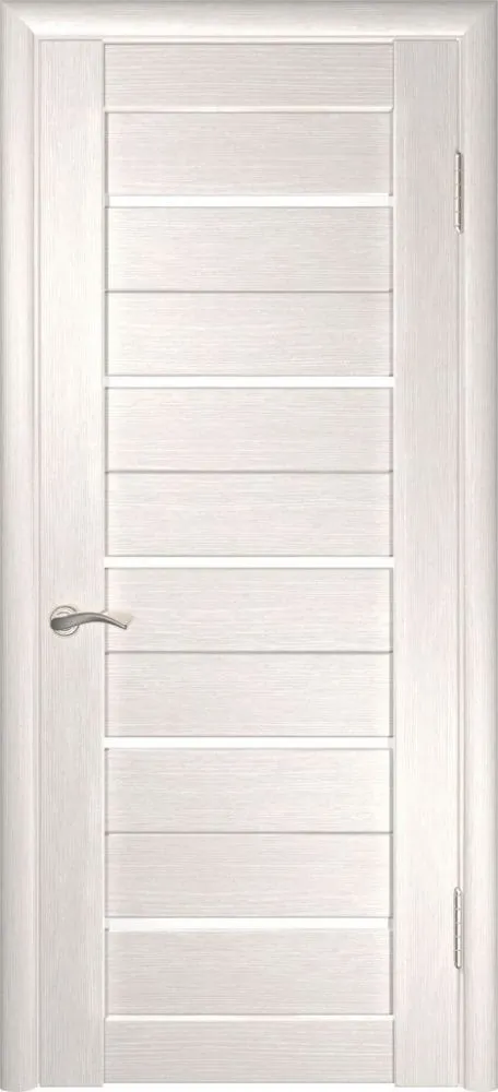 Фото Межкомнатная дверь ЛУ-22 (Беленый дуб, стекло лакобель белое)